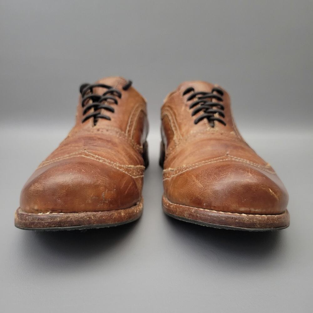 Bed Stu Corsico II Benchmade Wingtip Oxfords Brown Leather Shoes Mens 12 - Picture 6 of 13